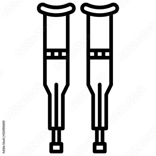 Crutches Vector Icon