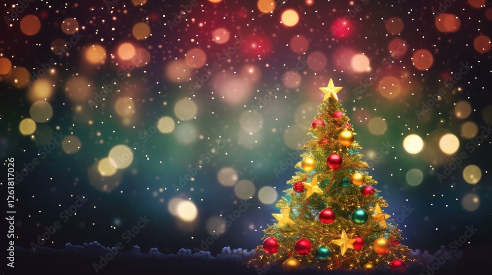 Obraz premium whimsical christmas tree background