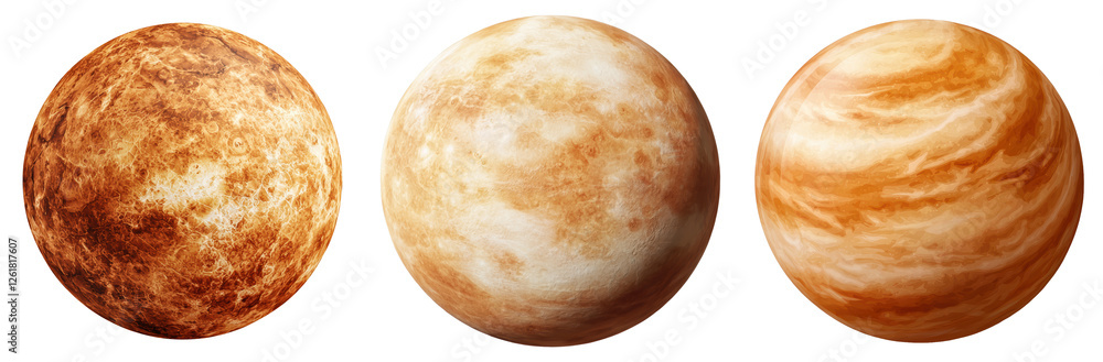 Three Planets Of Solar System In Space Three Planets Of Solar System In Space
