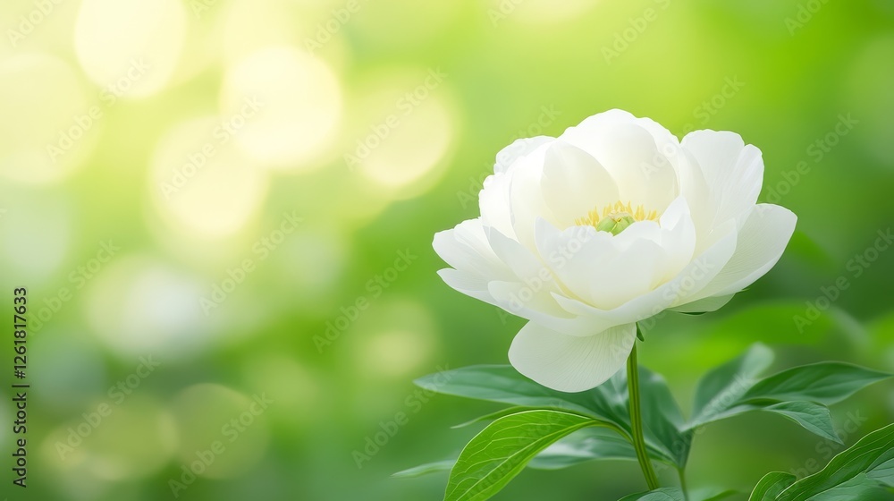 Obraz premium Exquisite white peonies in full bloom, a stunning display of floral beauty 