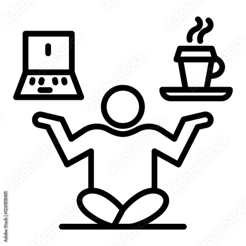 Work Life Balance Vector Icon