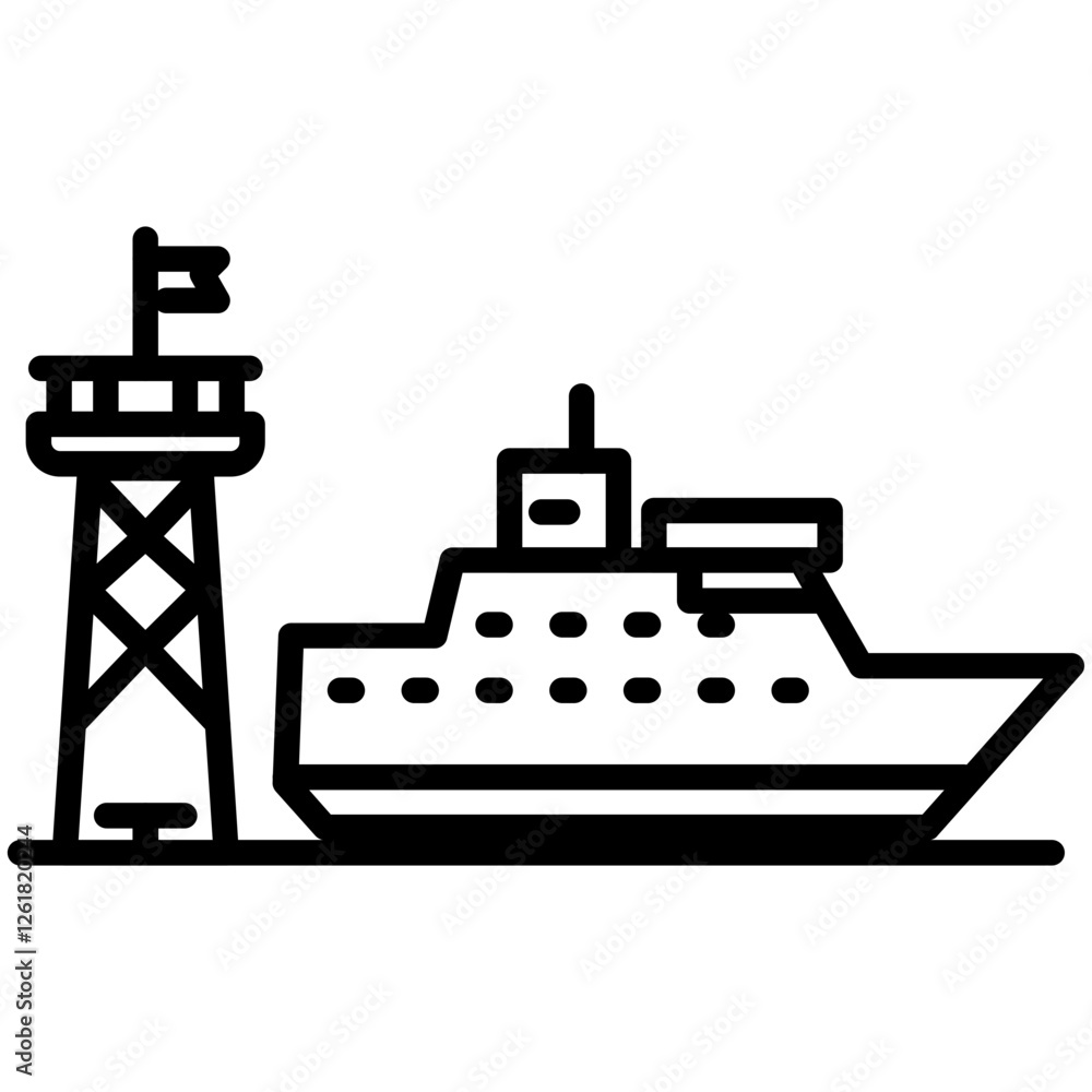 Obraz premium Ferry Terminal Vector Icon