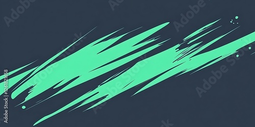 Abstract teal brushstrokes on dark background. Design element