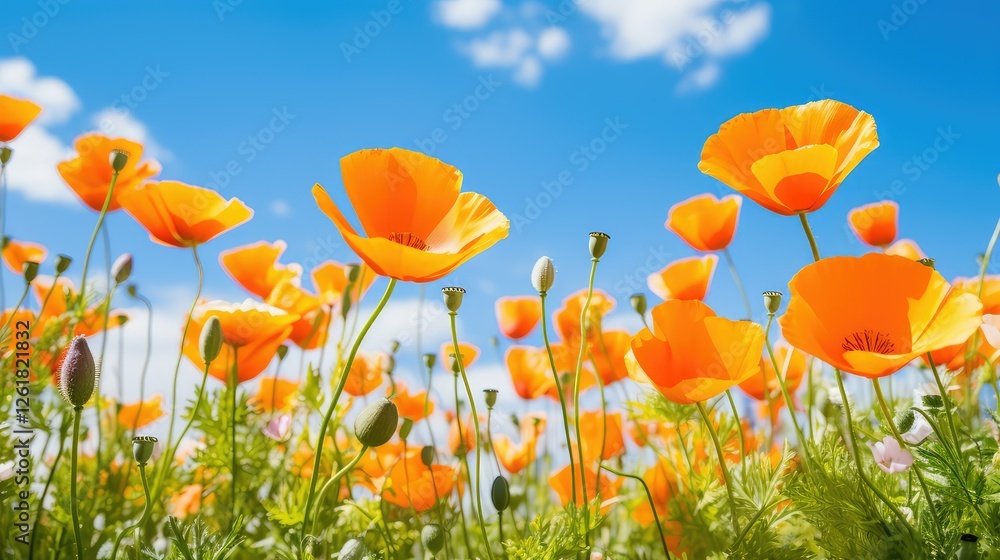 Obraz premium breeze orange spring flowers