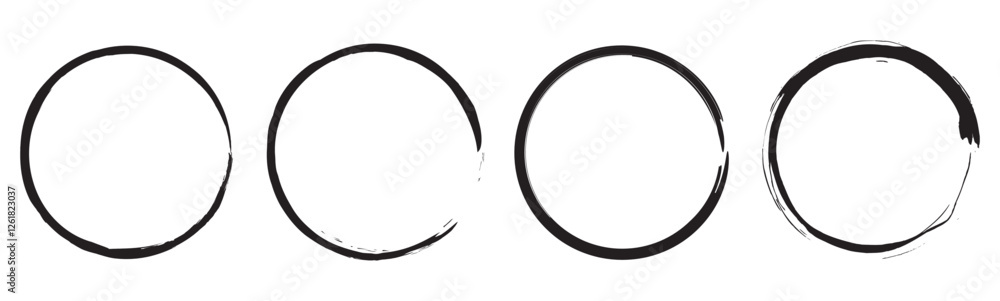 Brush circles. grunge circles. Brush circles deign. Black circle brush stroke vector isolated on white background. circle brush stroke. For stamp, seal, ink and paintbrush design template. Grunge hand Brush circles. grunge circles. Brush circles deign. Black circle brush stroke vector isolated on white background. circle brush stroke. For stamp, seal, ink and paintbrush design template. Grunge hand