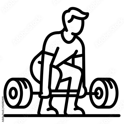Deadlift Vector Icon