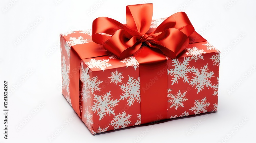 Obraz premium snowflakes corner gift ribbon