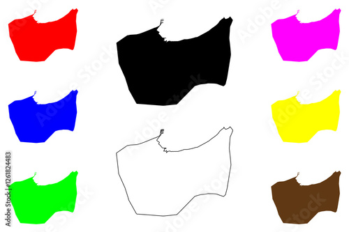 Manta city (Republic of Ecuador, Manabí Province) map vector illustration, scribble sketch San Pablo de Manta map