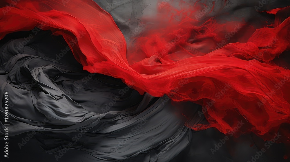 Obraz premium painting grey background red