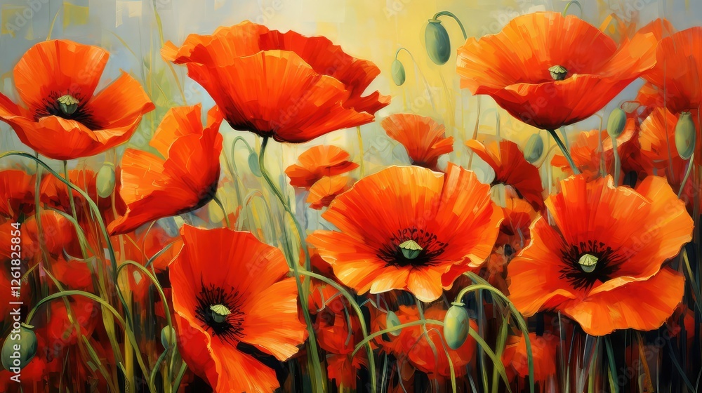 Fototapeta premium green red orange