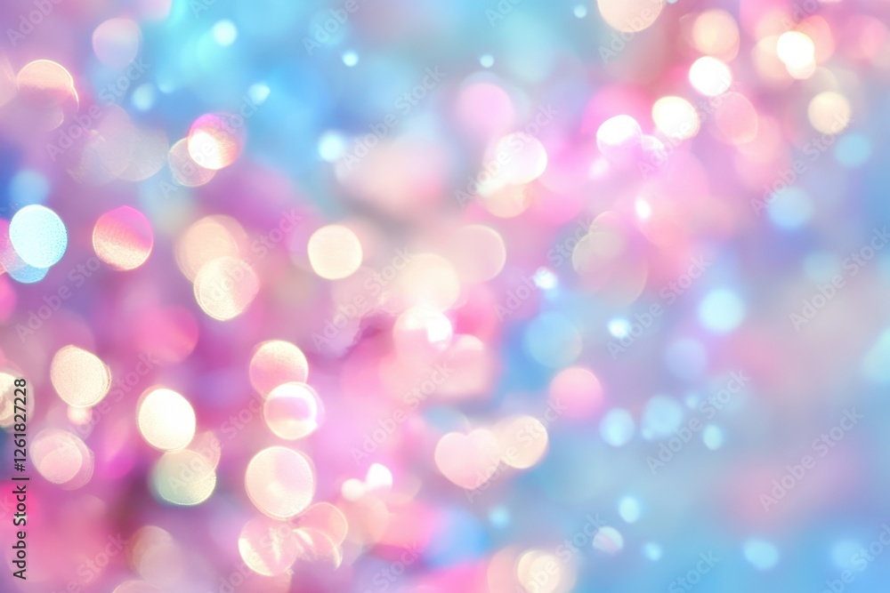 Obraz premium Pastel Pink and Blue Bokeh Lights Abstract Background