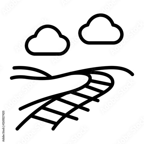Trackside View Vector Icon