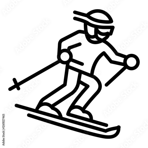 Alpine Skiing Vector Icon