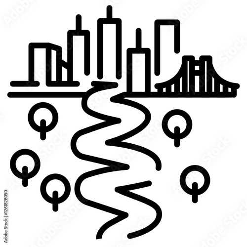 Marathon Route Vector Icon