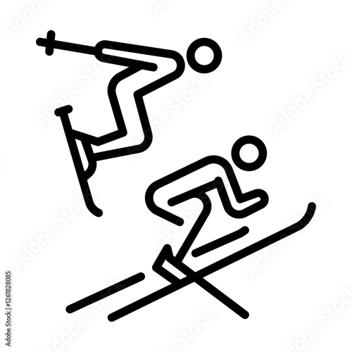Картината върху платно Nordic Combined Vector Icon