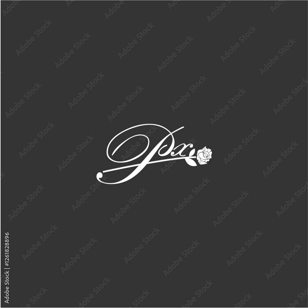 Initial PX art illustration flower design creative Initial PX art illustration flower design creative