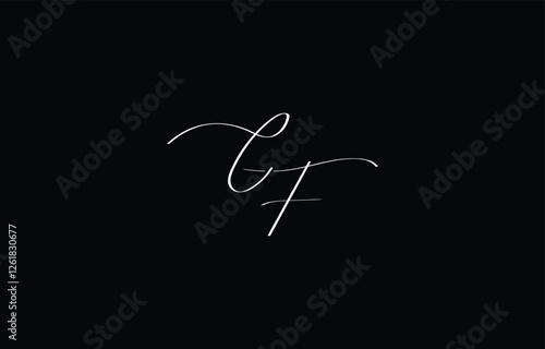 A minimal yet stylish depiction of white cursive lettering forming CF on a dark background, symbolizing elegance and simplicity.