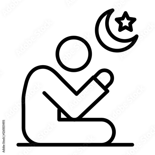 Muslim Praying Vector Icon