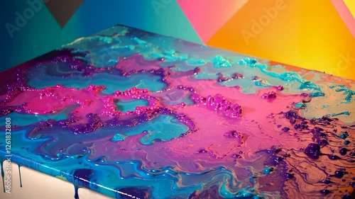 Abstract Colorful Liquid Surface