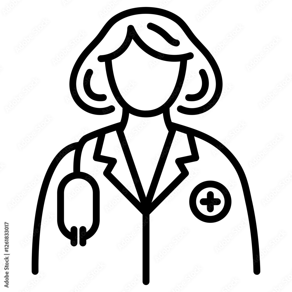 Obraz premium Female Doctor Vector Icon