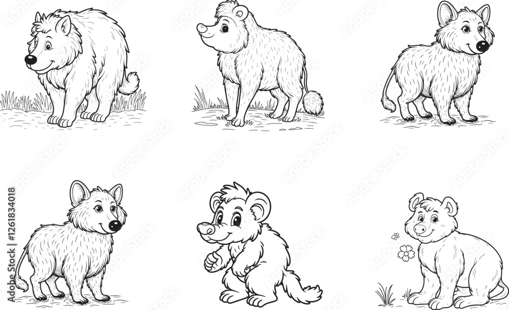 Obraz premium Monkeys vector with white background