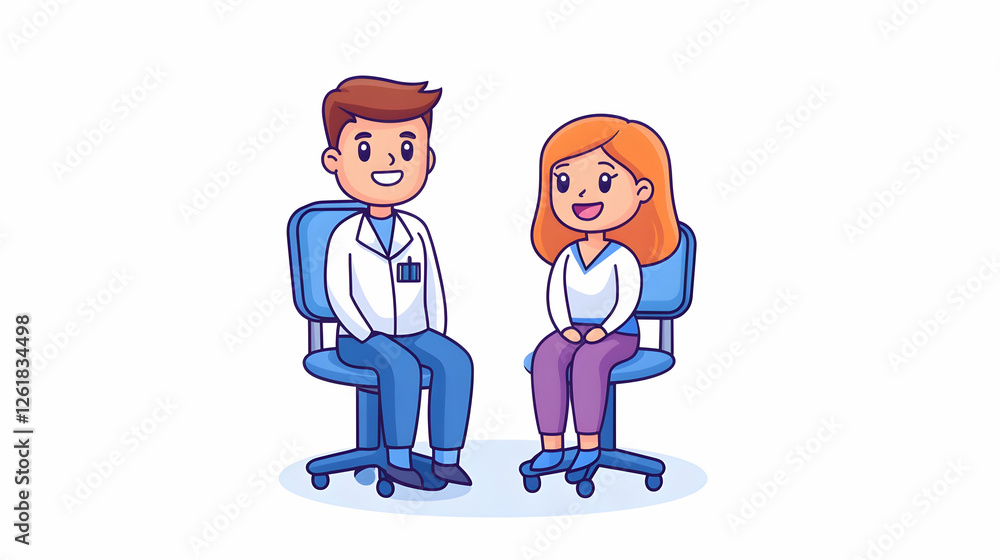 Obraz premium Doctor and patient talking in office, consulting about health issues and treatment. Generative AI