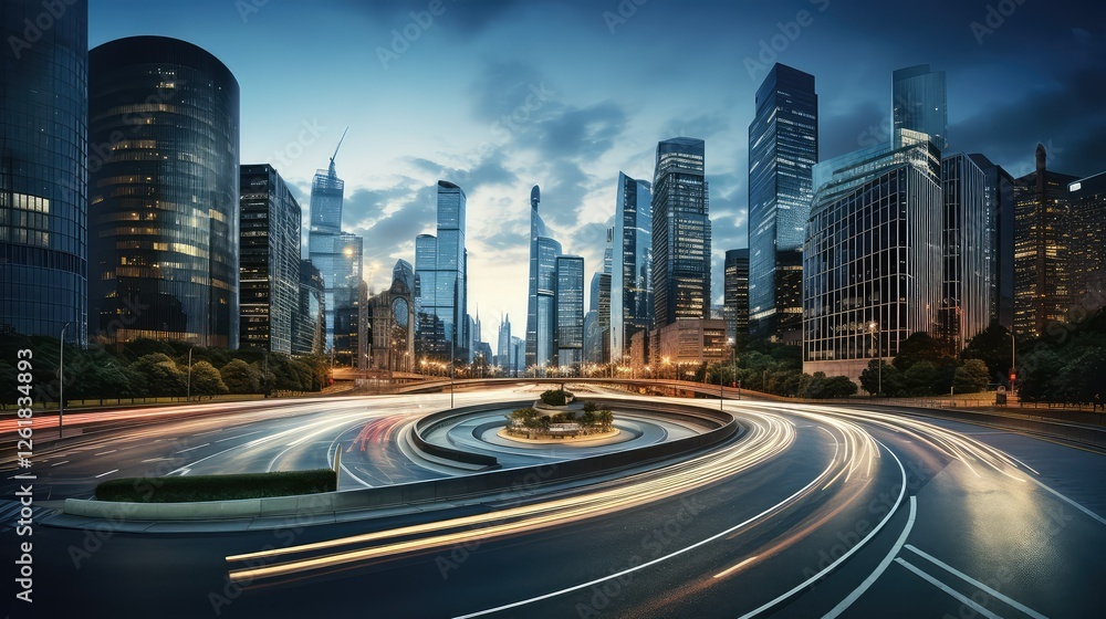 Obraz premium traffic curving road