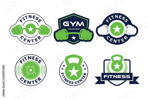 Collections Of Fitness And Gym Center Emblem logo Design Template