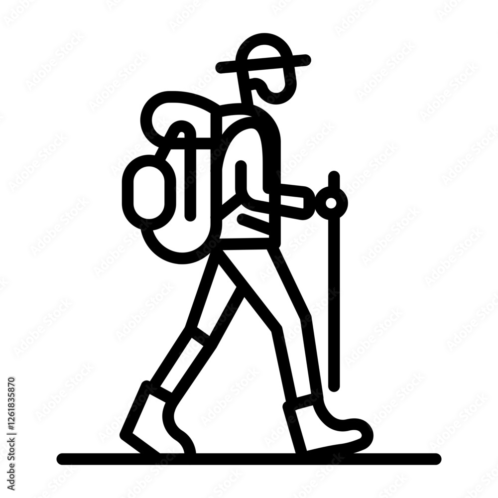Backpacking Vector Icon Backpacking Vector Icon