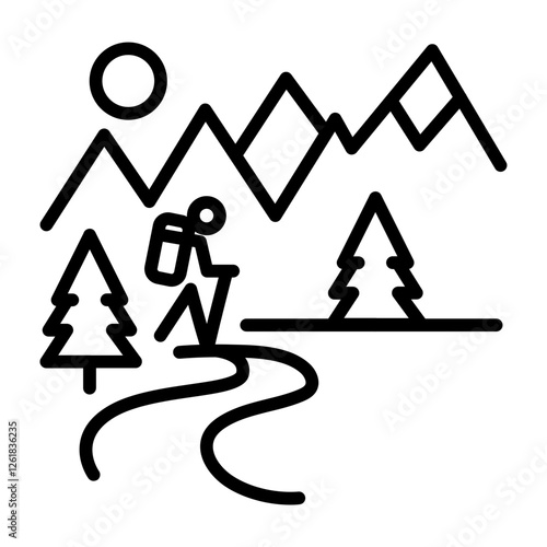 Hiking Trail Vector Icon