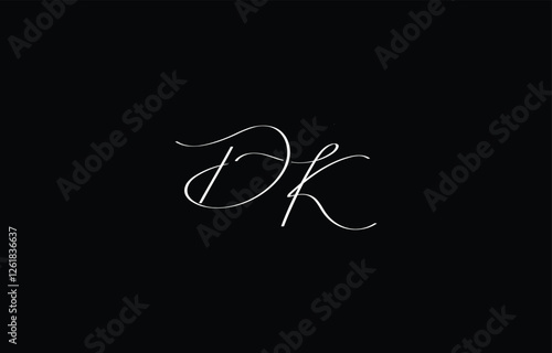 A minimal yet stylish depiction of white cursive lettering forming DK on a dark background, symbolizing elegance and simplicity.