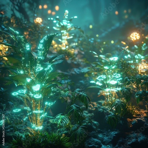 Wallpaper Mural Exploring the AI-Regulated Jungle of Heartsphere Futuristic Nature Landscape Digital Environment Immersive Viewpoint Torontodigital.ca