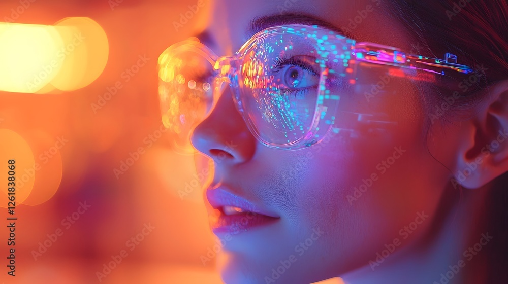 Transparent holographic attendees projected in an online business meeting with coworkers softly blurred in the modern office background Transparent holographic attendees projected in an online business meeting with coworkers softly blurred in the modern office background