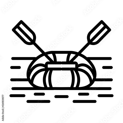 Inflatable Raft Vector Icon