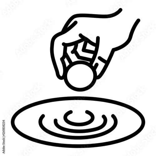 Rock Skipping Vector Icon