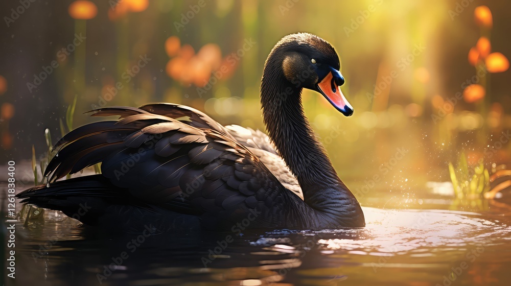 Fototapeta premium glistening black feathers