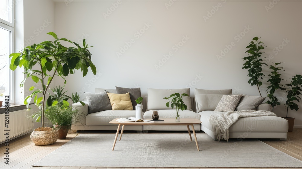 Fototapeta premium door plants in living room