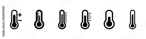 Set of thermometer icon symbol vector on white background.
