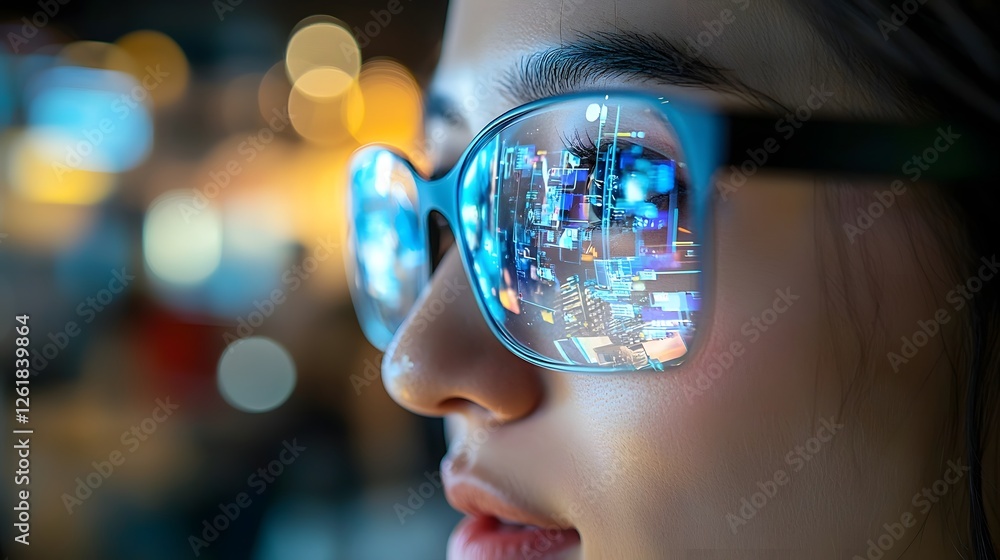 Close up view of futuristic holographic participants engaged in an online video call or conference with a blurred modern office scene visible in the background Close up view of futuristic holographic participants engaged in an online video call or conference with a blurred modern office scene visible in the background
