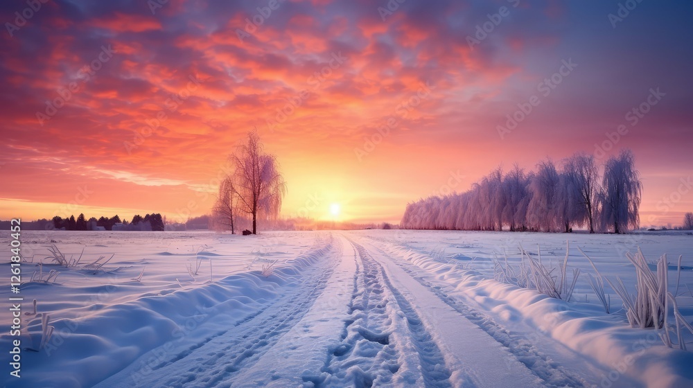 sky snow road sky snow road