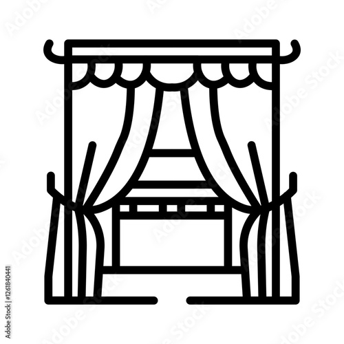 Kaaba Curtain Vector Icon