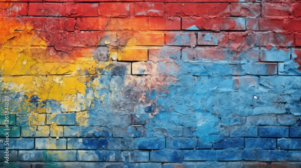 Fototapeta premium brick colorful grunge texture