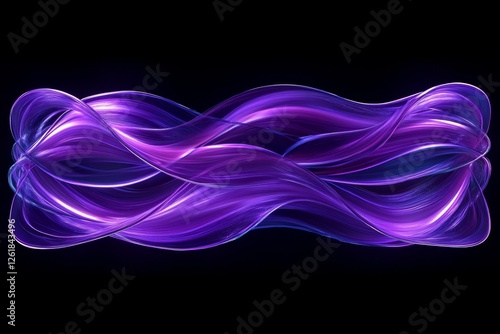 Wallpaper Mural Abstract purple lines, fluid design, 3d render, Generative AI Torontodigital.ca