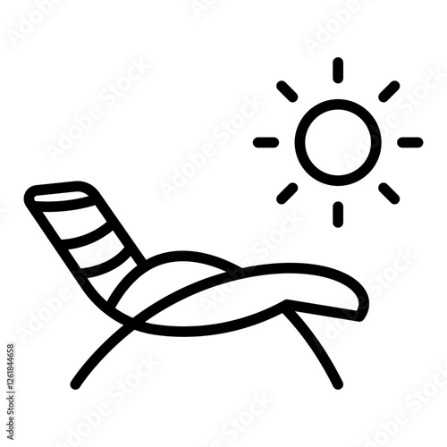 Sun Lounger Vector Icon