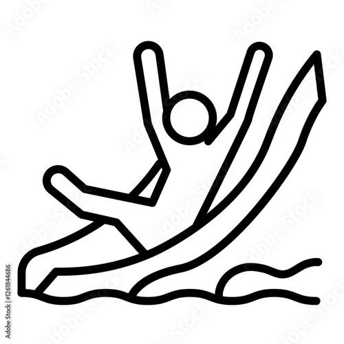 Water Slide Racer Vector Icon
