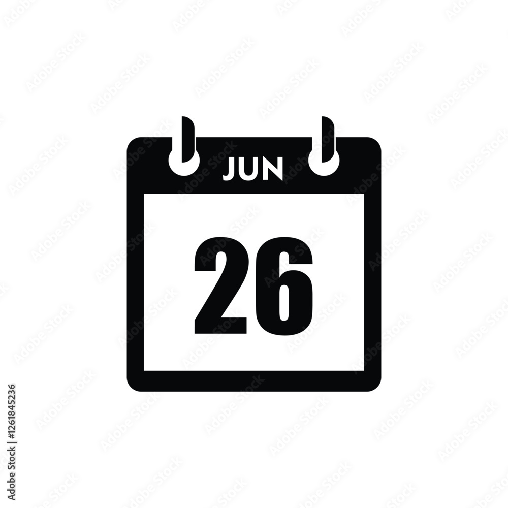 calender icon, 27 june icon with white background calender icon, 27 june icon with white background