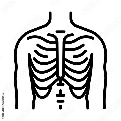 Intercostal Pain Vector Icon