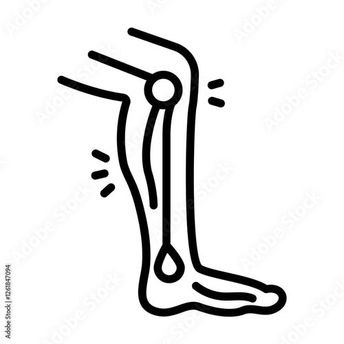 Tendon Rupture Vector Icon