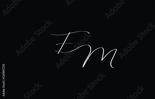 A minimal yet stylish depiction of white cursive lettering forming FM on a dark background, symbolizing elegance and simplicity.