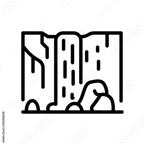 Gushing Waterfalls Vector Icon